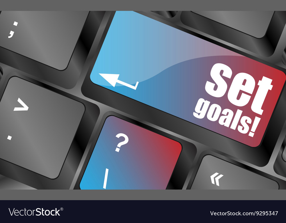 Set goals button on keyboard - business concept