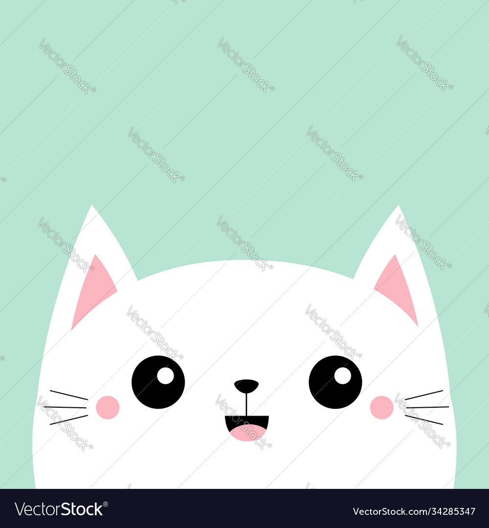 Premium Vector  Cat face icon white kitten profile avatar