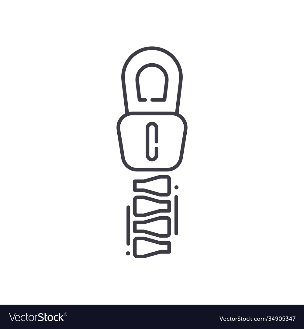 Zipper icon linear isolated thin Royalty Free Vector Image