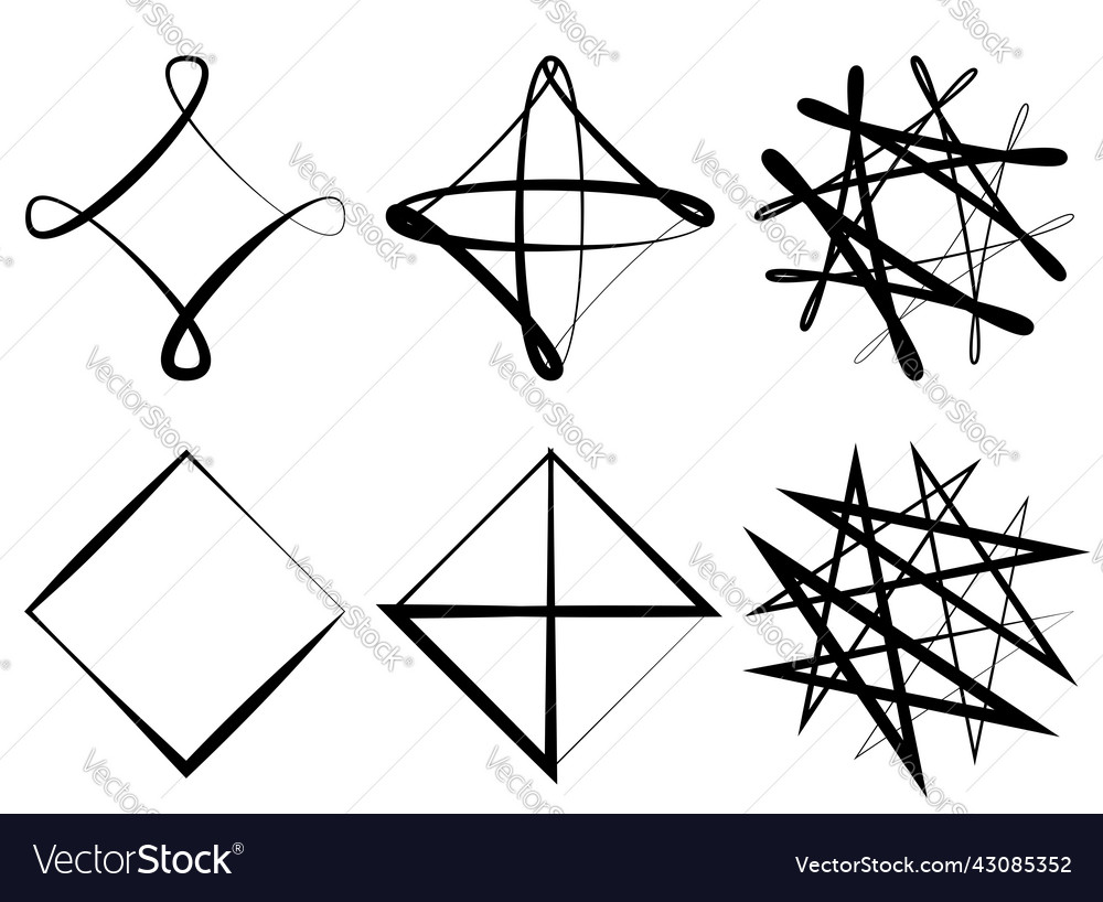 Abstract lines shape design element set geometric vector image Abstract lines shape design element set geometric