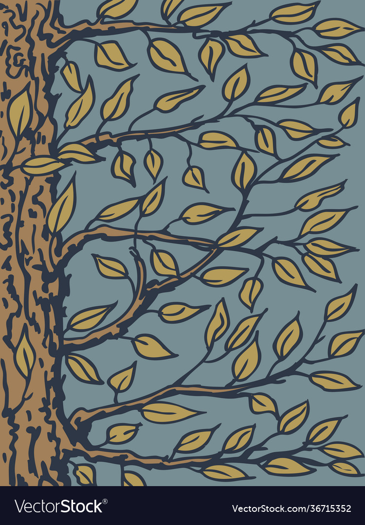 Background with a tree the trunk branches vector image Background with a tree the trunk branches
