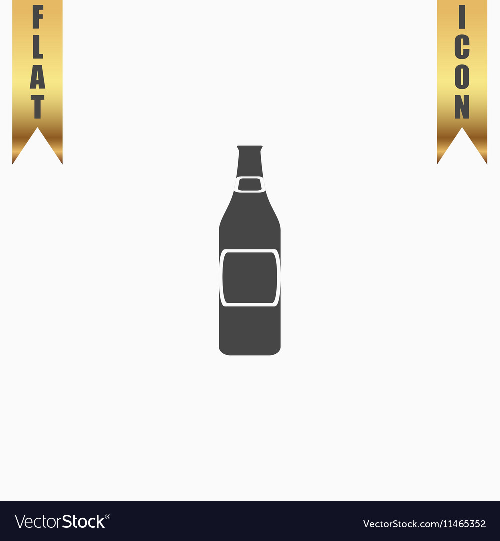 Beer bottle flat icon