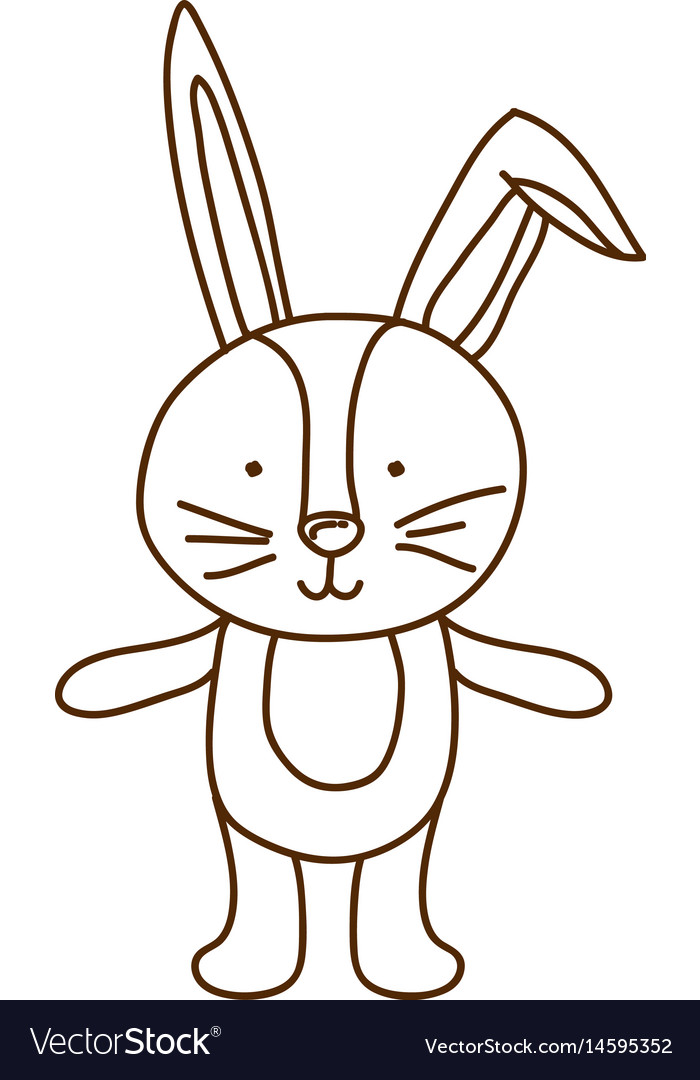 Brown contour graphic of bunny