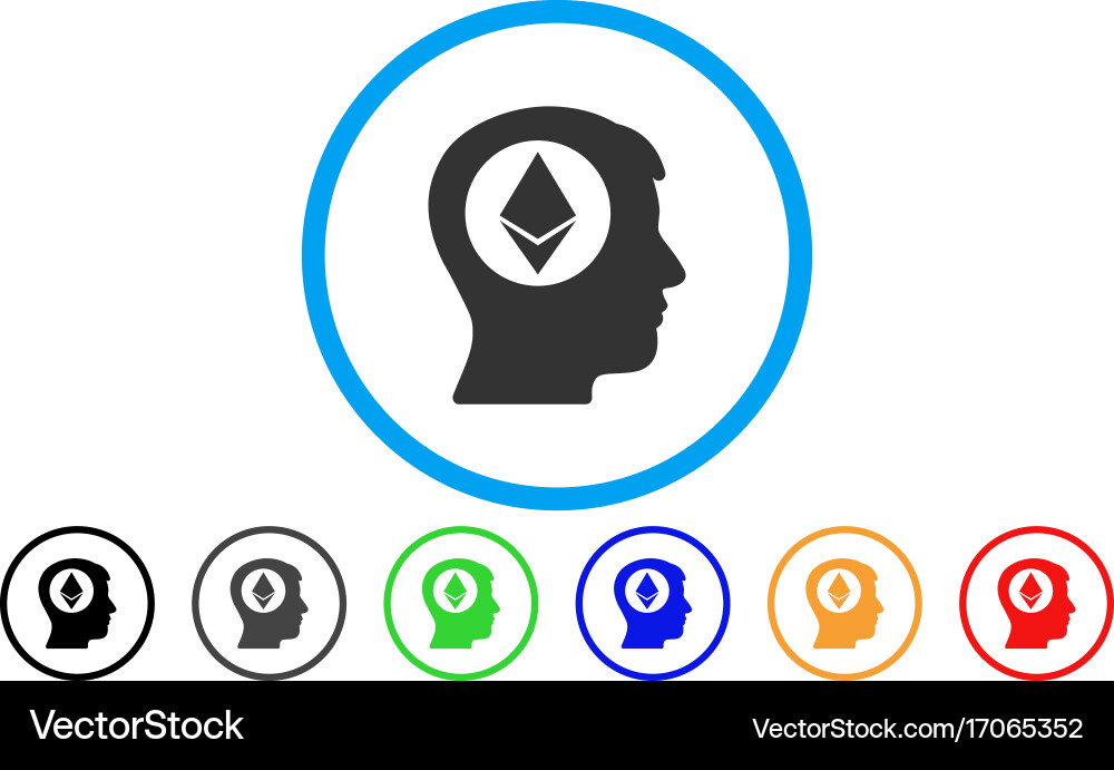 Ethereum mind flat icon Royalty Free Vector Image
