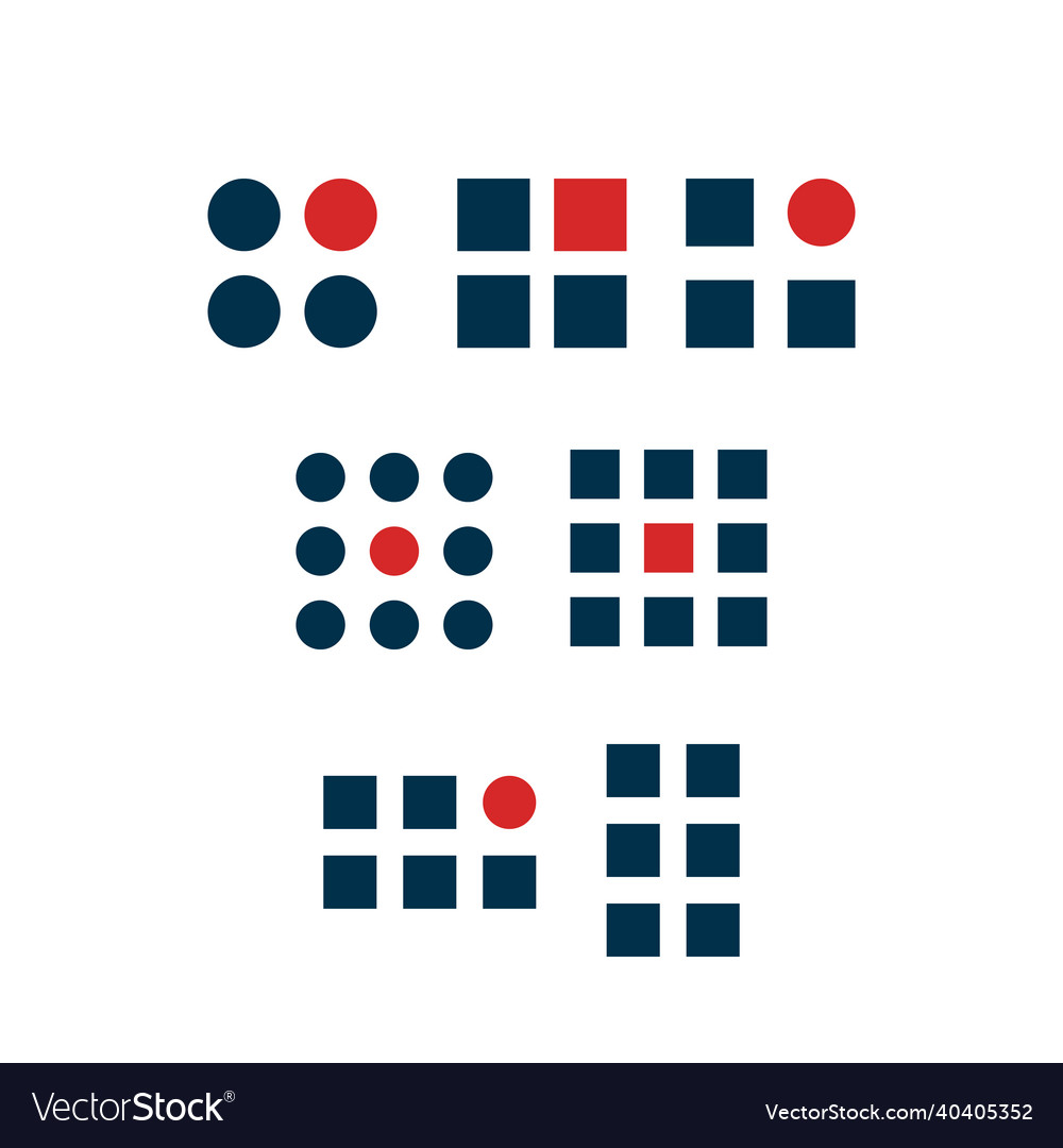 Grid and frame icons set in flat style stock