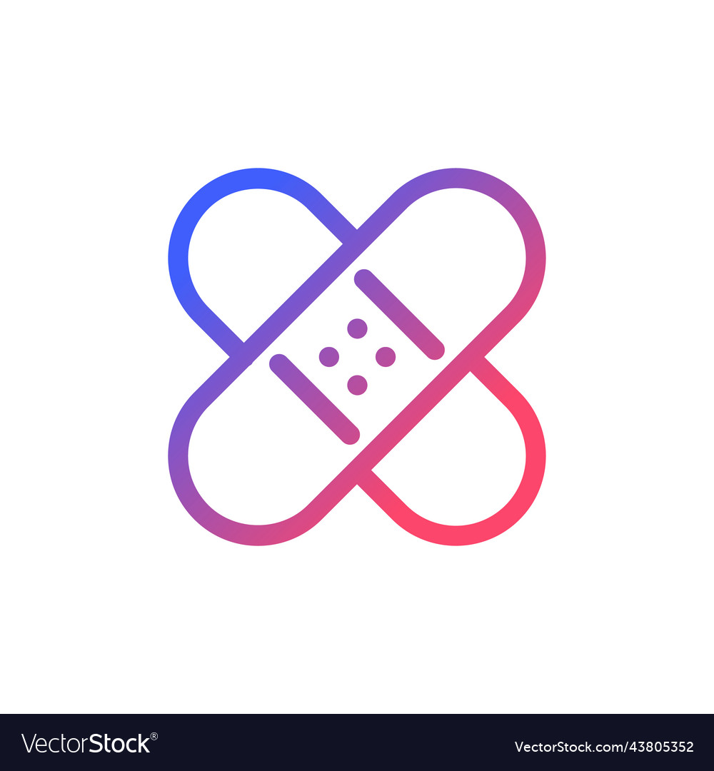 Healing patch pixel perfect gradient linear ui vector image Healing patch pixel perfect gradient linear ui