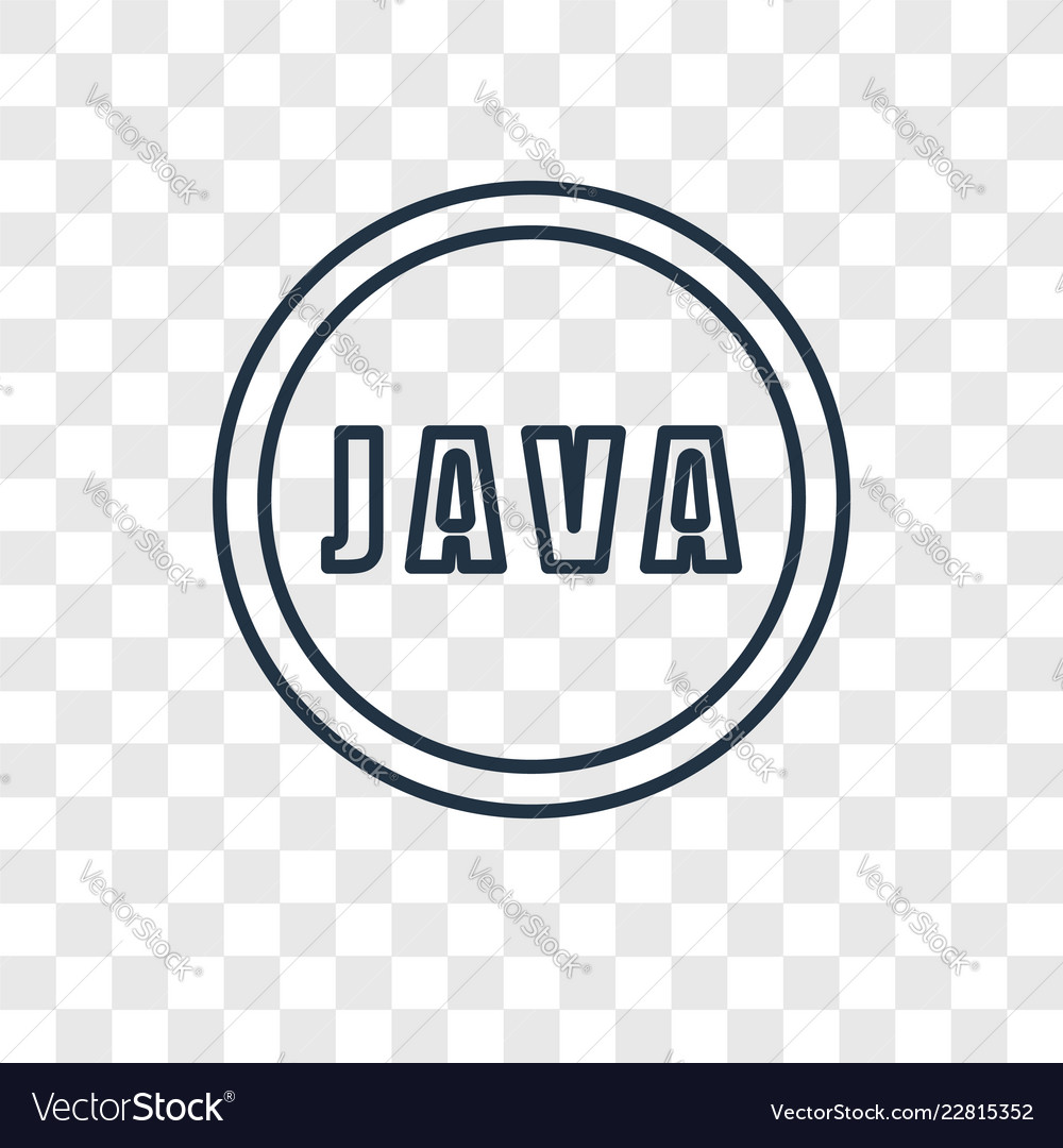 Java concept linear icon isolated on transparent vector image Java concept linear icon isolated on transparent