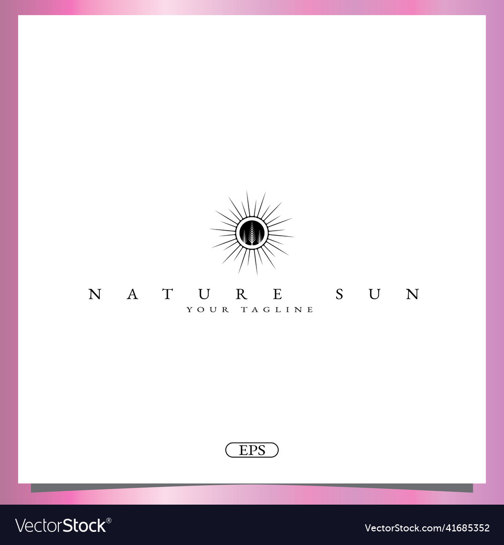 Nature sun logo premium elegant template eps 10