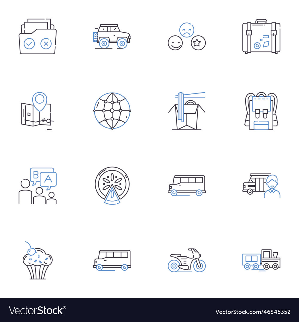 Order processing line icons collection automation vector image Order processing line icons collection automation