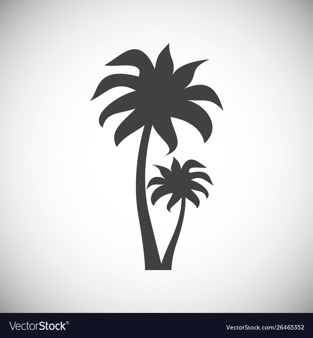 Palm tree icon on background for graphic and web vector image Palm tree icon on background for graphic and web