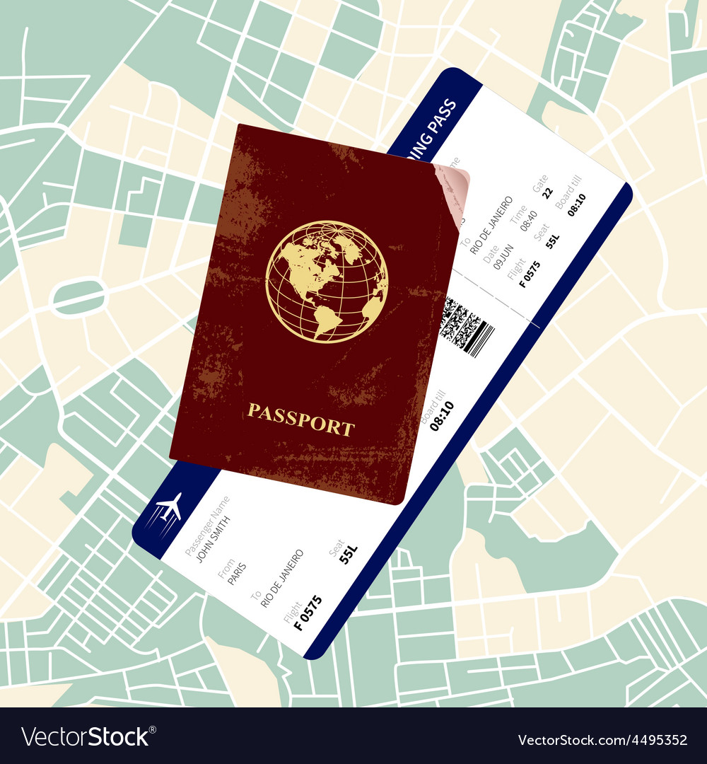 Passport with a boarding pass Royalty Free Vector Image