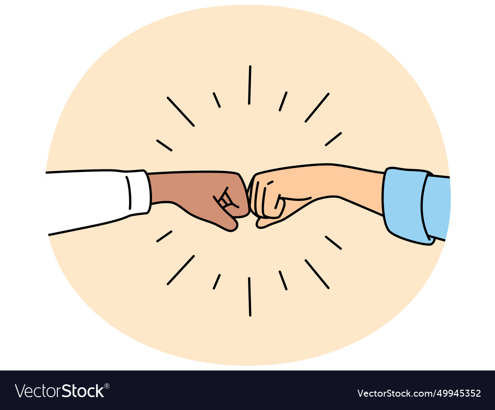 People Give Fists Bump Royalty Free Vector Image