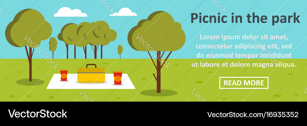 Picnic In The Park Banner Horizontal Concept Vector Image