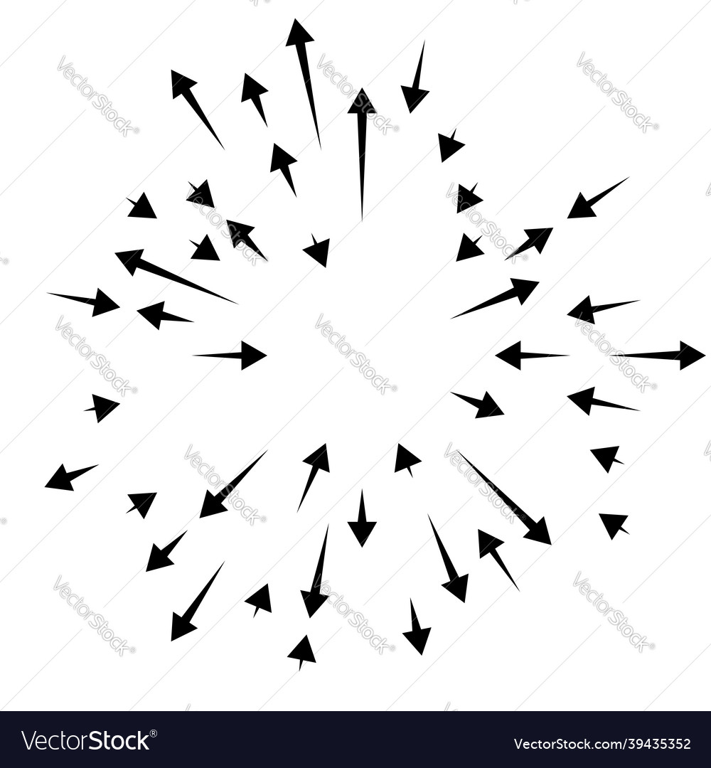 Radial radiating arrows pointers in opposite vector image Radial radiating arrows pointers in opposite