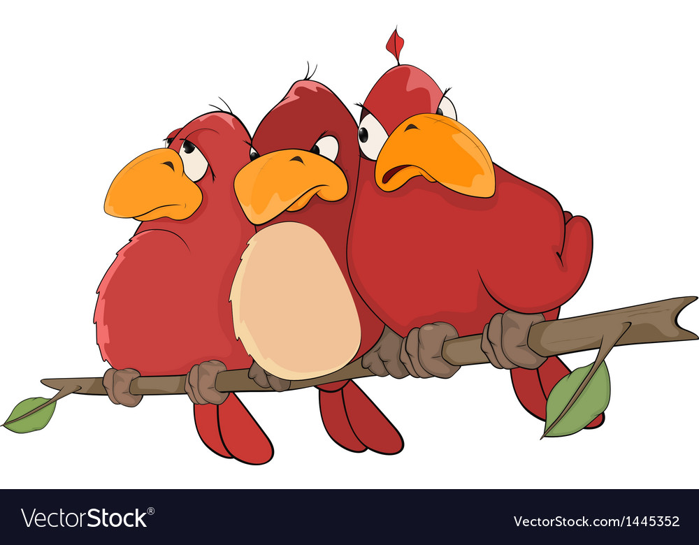 Red birds cartoon Royalty Free Vector Image - VectorStock