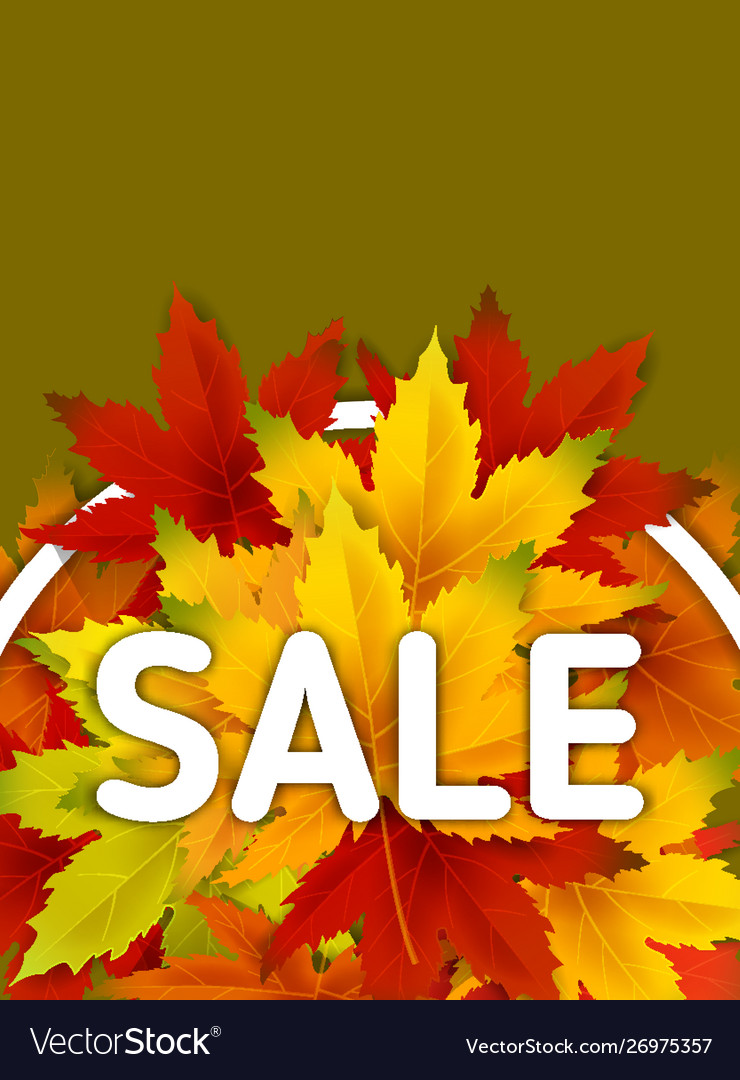 Autumn sale background template with falling