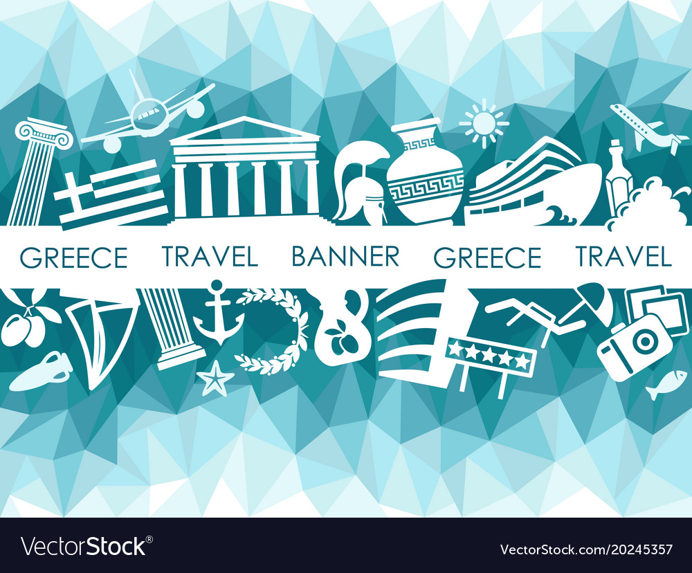 Banner on a theme of travel to greece Royalty Free Vector