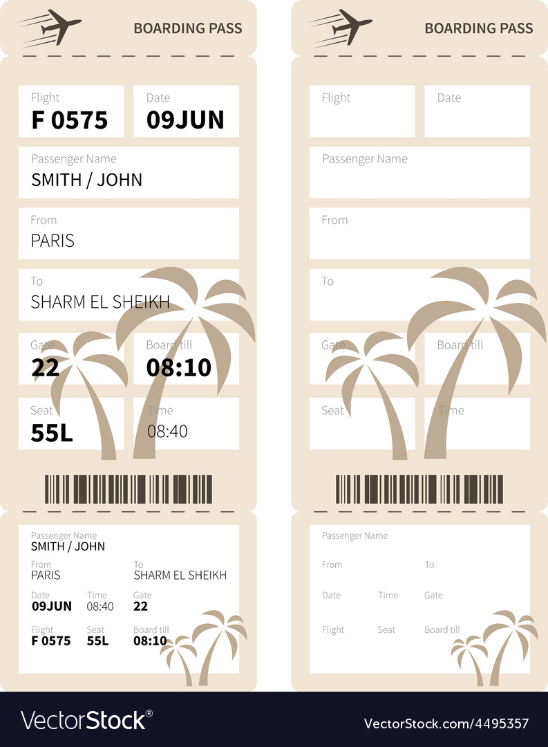 Boarding Pass Royalty Free Vector Image Vectorstock