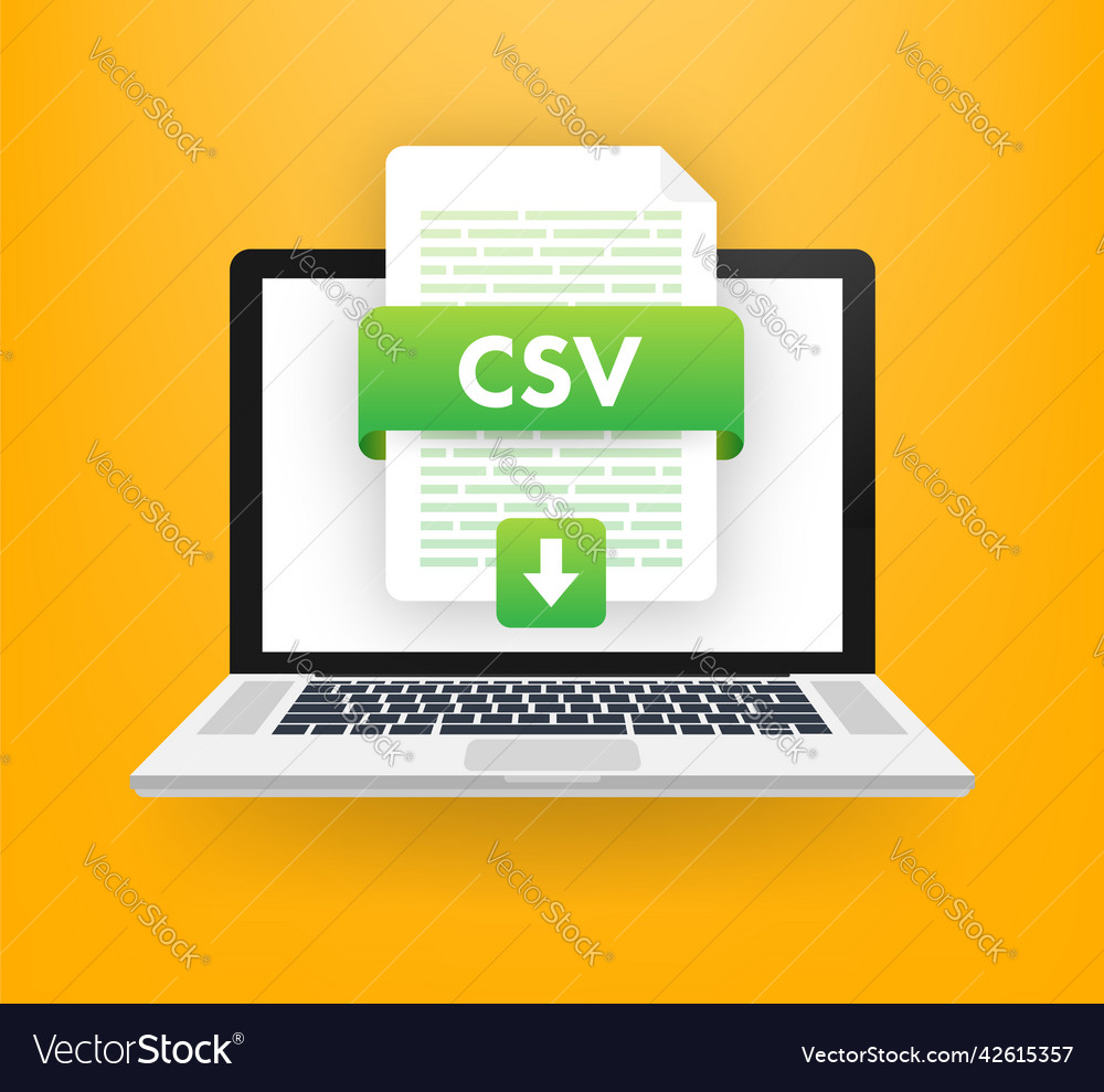 Download der csv-Taste auf Laptop-Bildschirm herunterladen