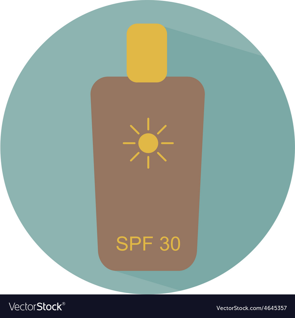 Flat icon bottle with sunscreen creme for safe tan