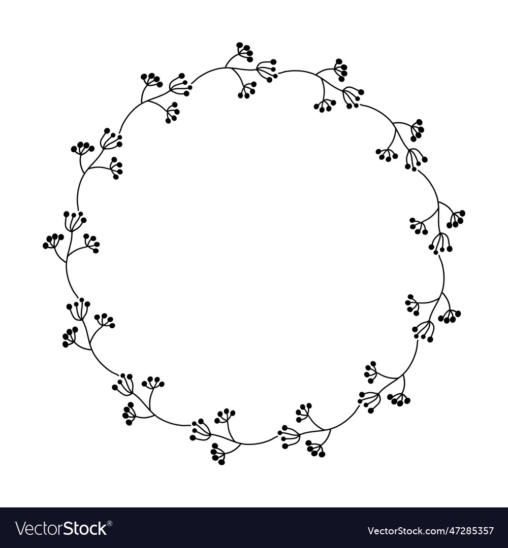 Floral circle round border flower frame ring Vector Image