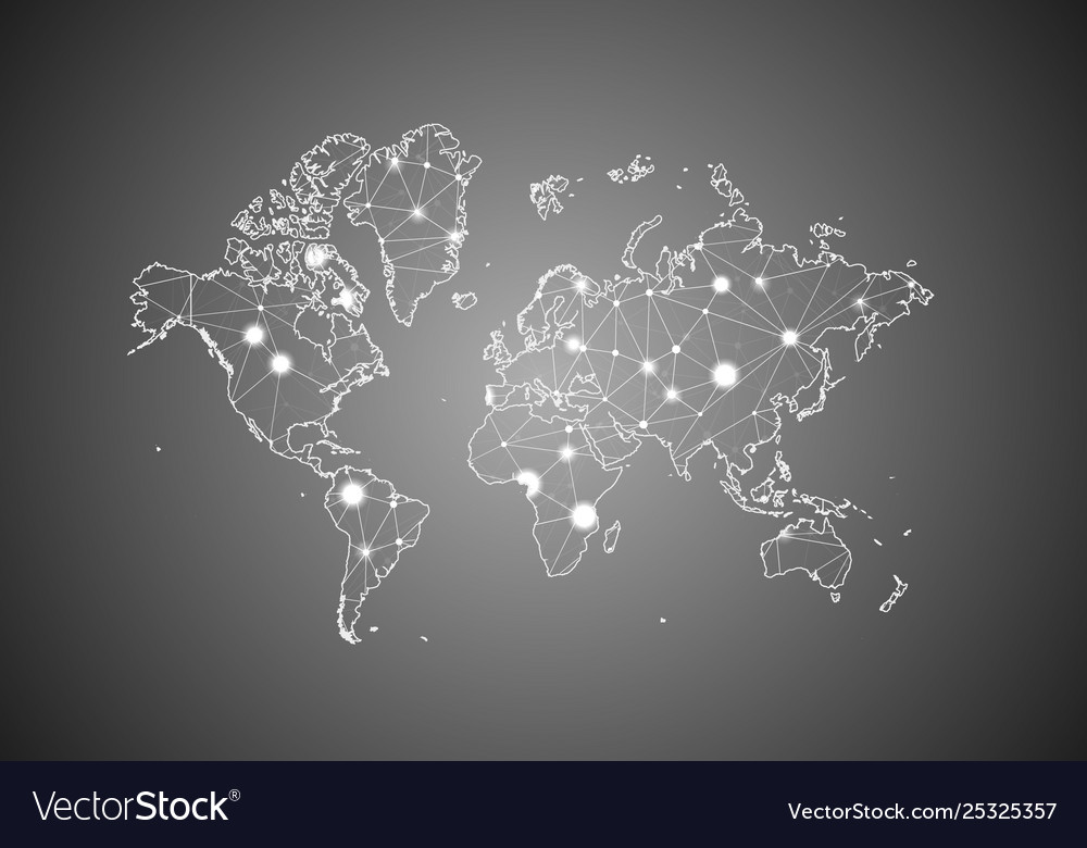 Global Network Wireframe Map