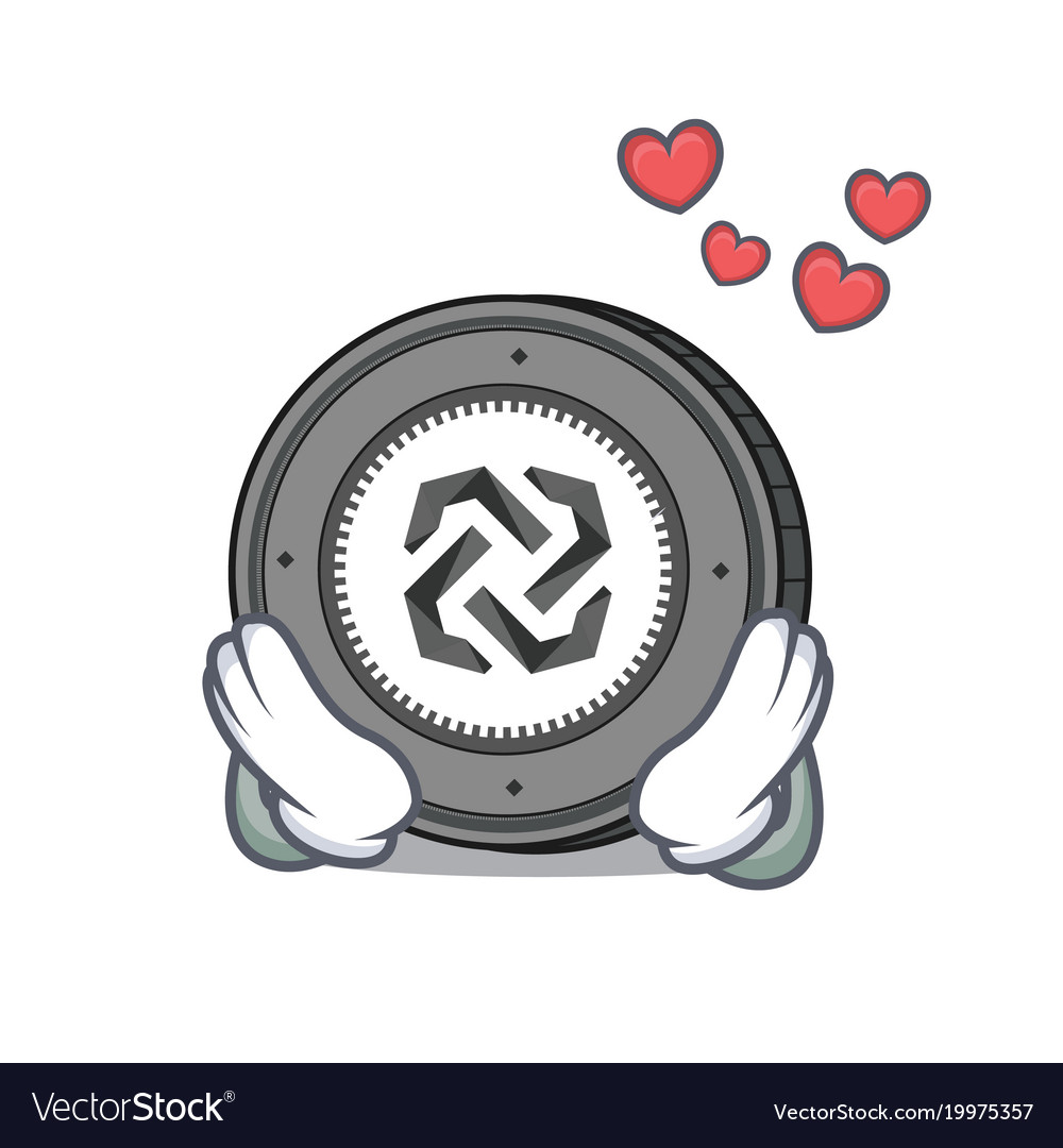 In love bytom coin mascot cartoon