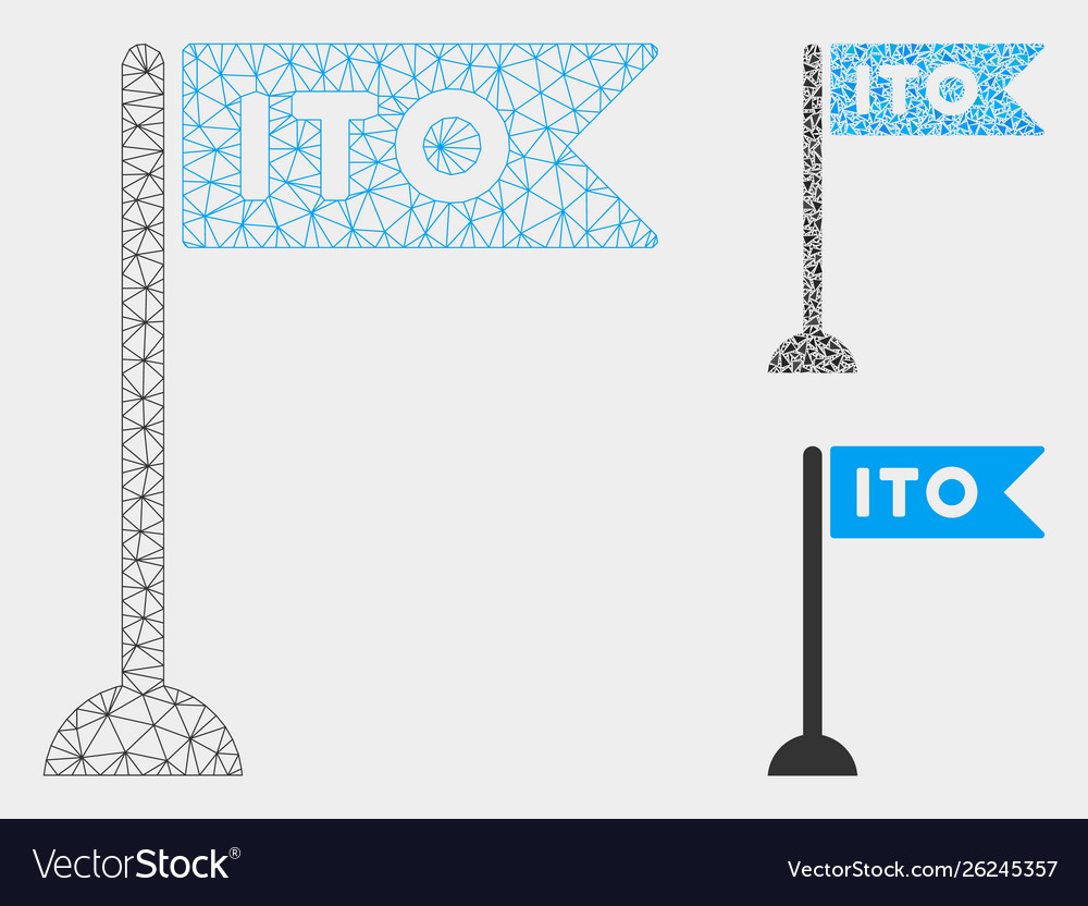 Ito flag marker mesh network model vector image Ito flag marker mesh network model
