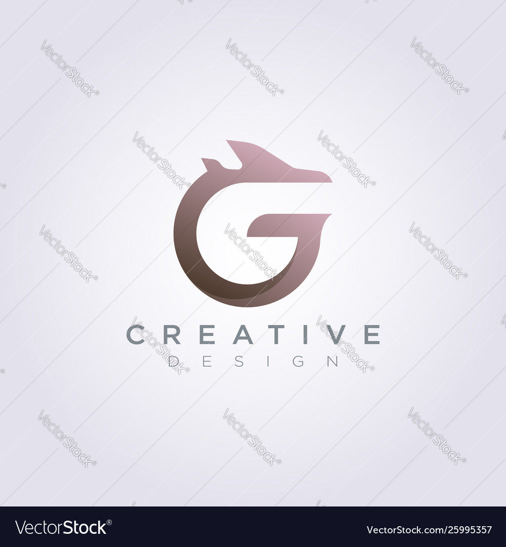 Letter g j with airplane design clipart symbol Vector Image