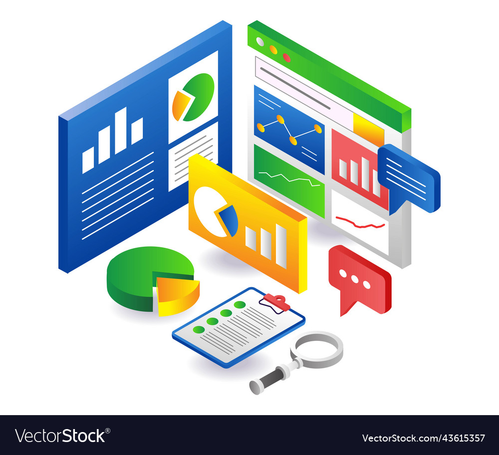 Monitor Successful Investment Business Data Vector Image