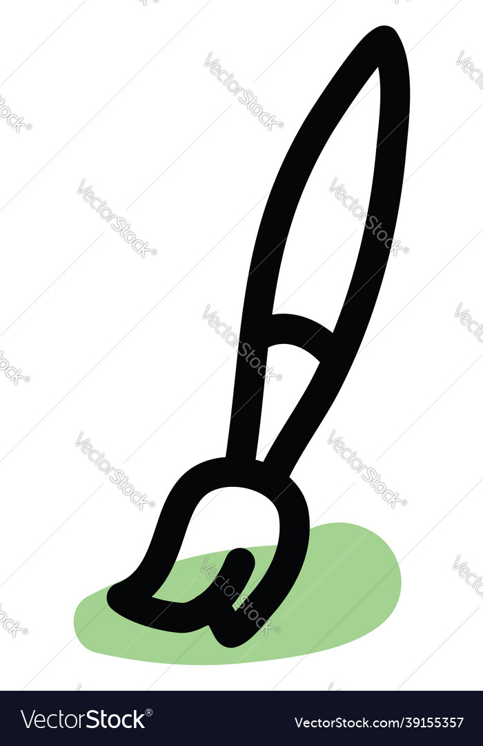 Painting brush with hog bristles icon on white