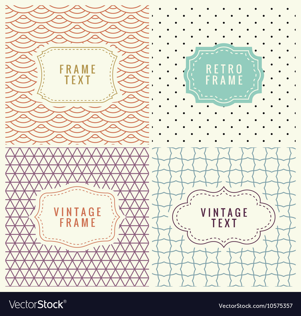 Retro mono line frames with place for text