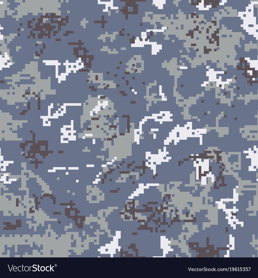 Seamless gray camouflage of pixel pattern Vector Image