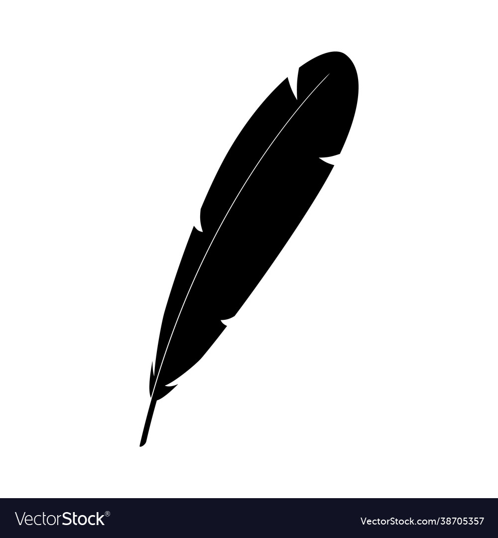 Silhouette A Birds Feather Is Black Royalty Free Vector