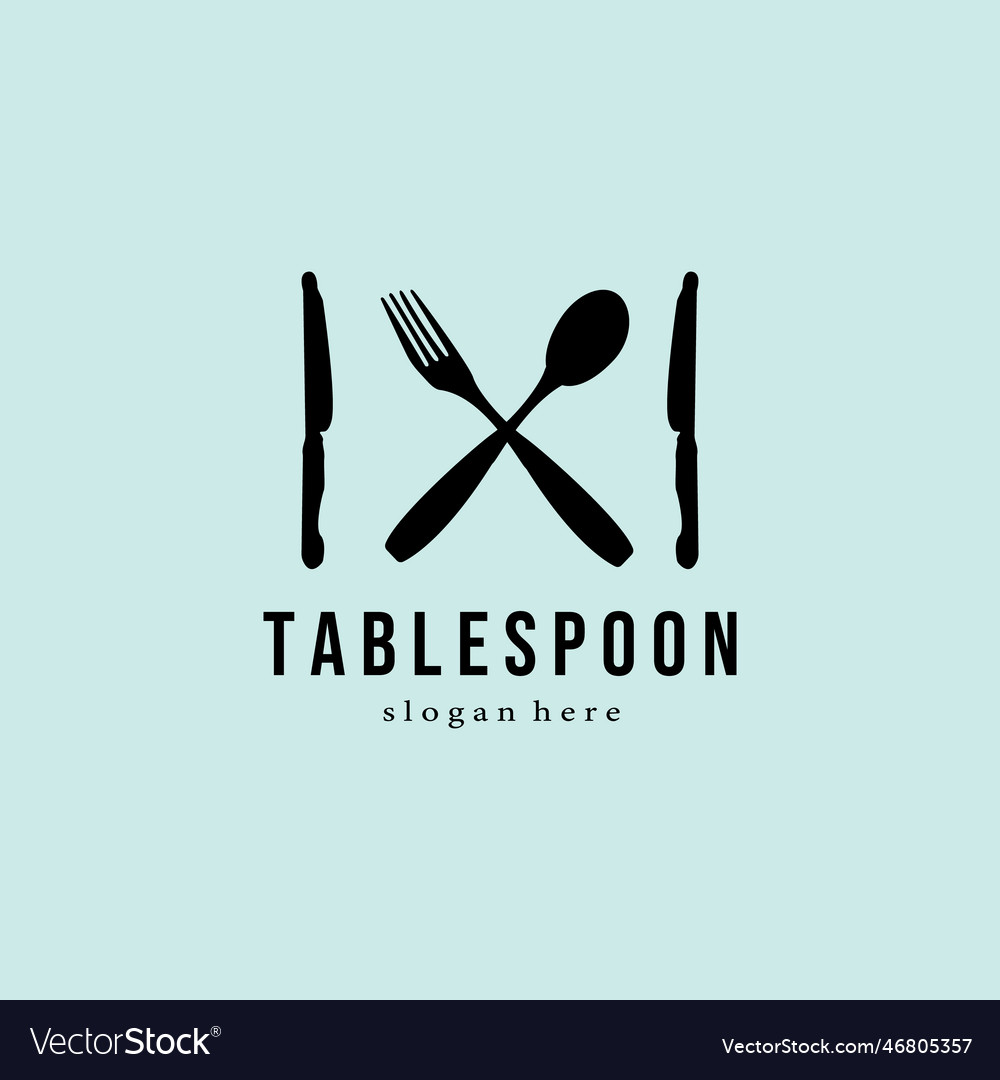 Tablespoon line art minimalist logo design