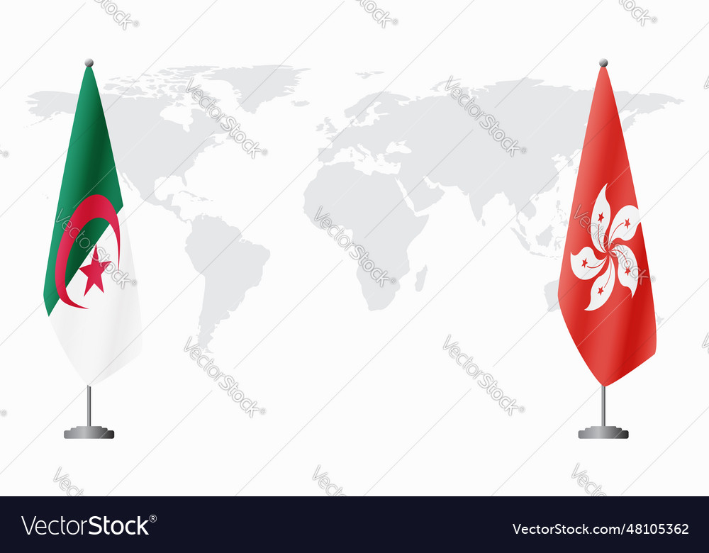 Algeria and hong kong flags for official meeting