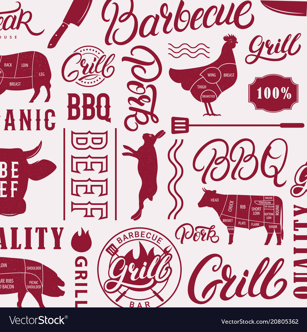 Bbq grill pattern vector image Bbq grill pattern