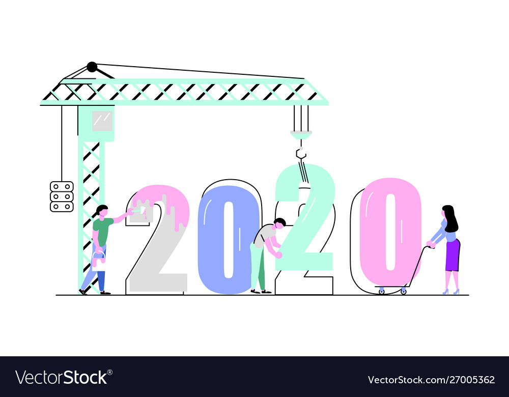 Business people building 2020