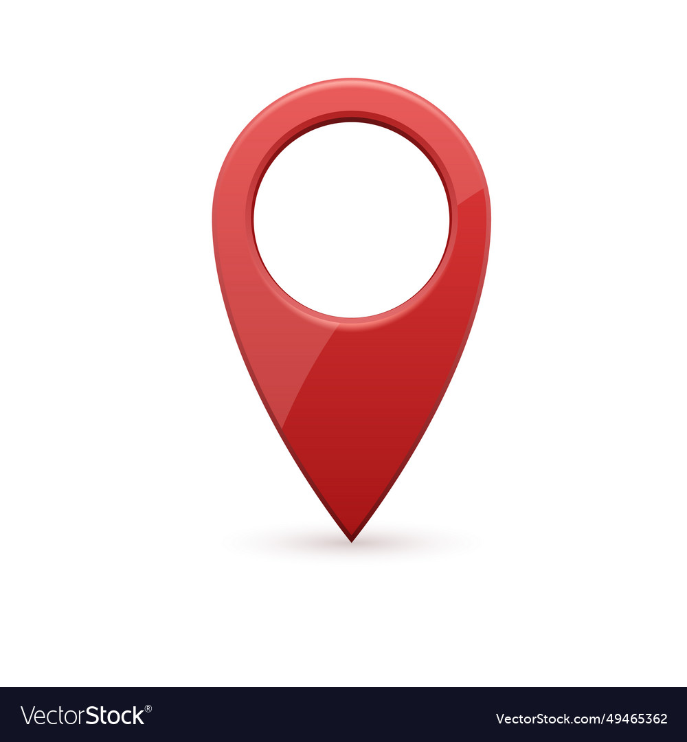 Glossy red realistic modern map pointer