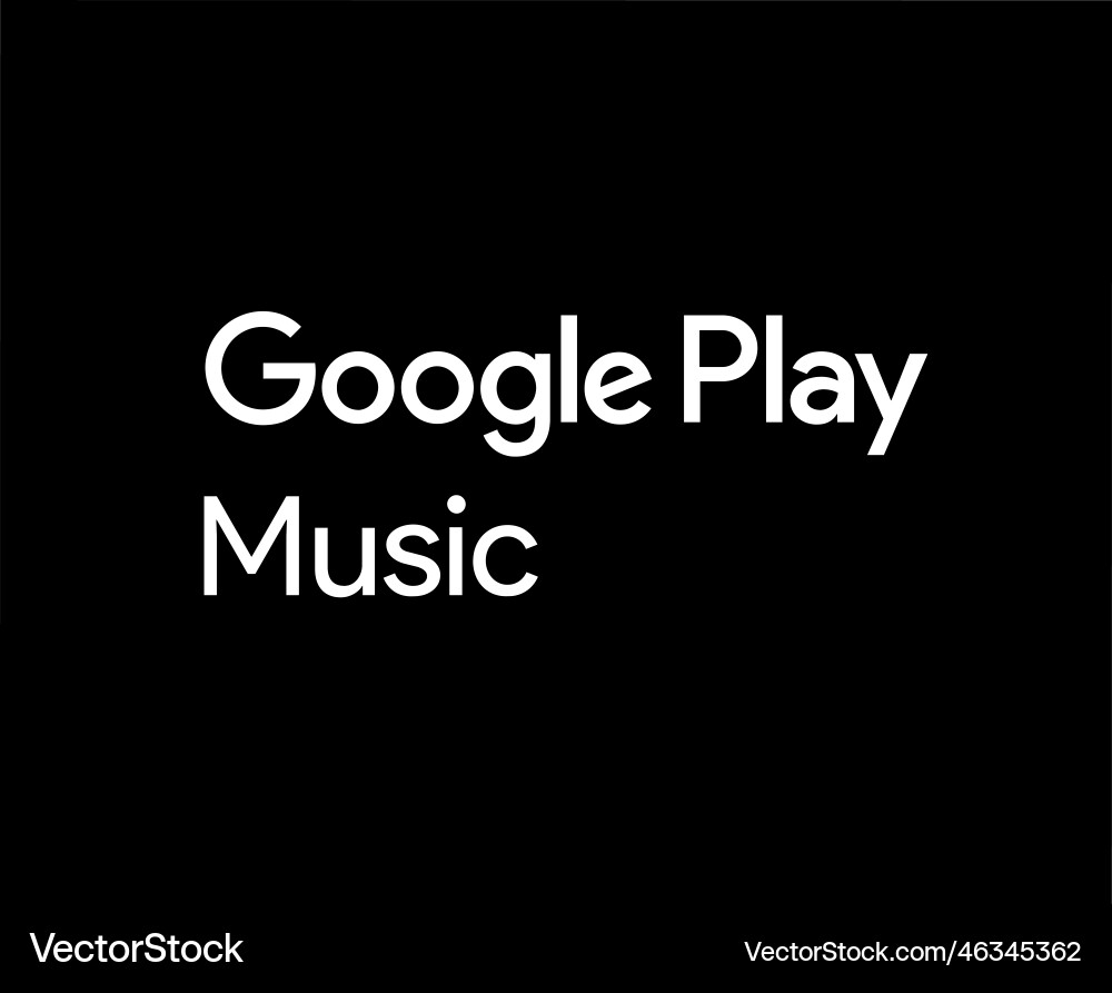 Google play music logo symbol name white design Vector Image