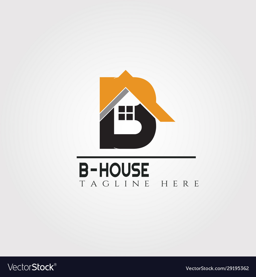 House Icon Template With B Letter Home Creative Vector Image