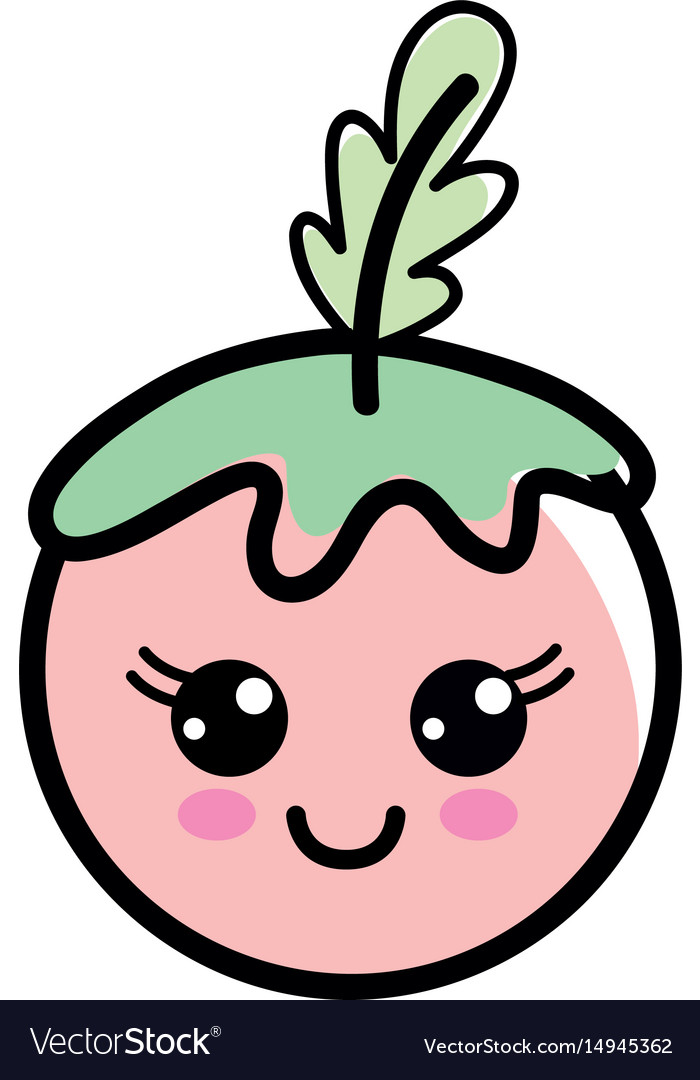 Kawaii happy tomato vegetable icon