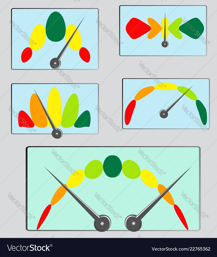 Performance or power indicators with scales vector image Performance or power indicators with scales