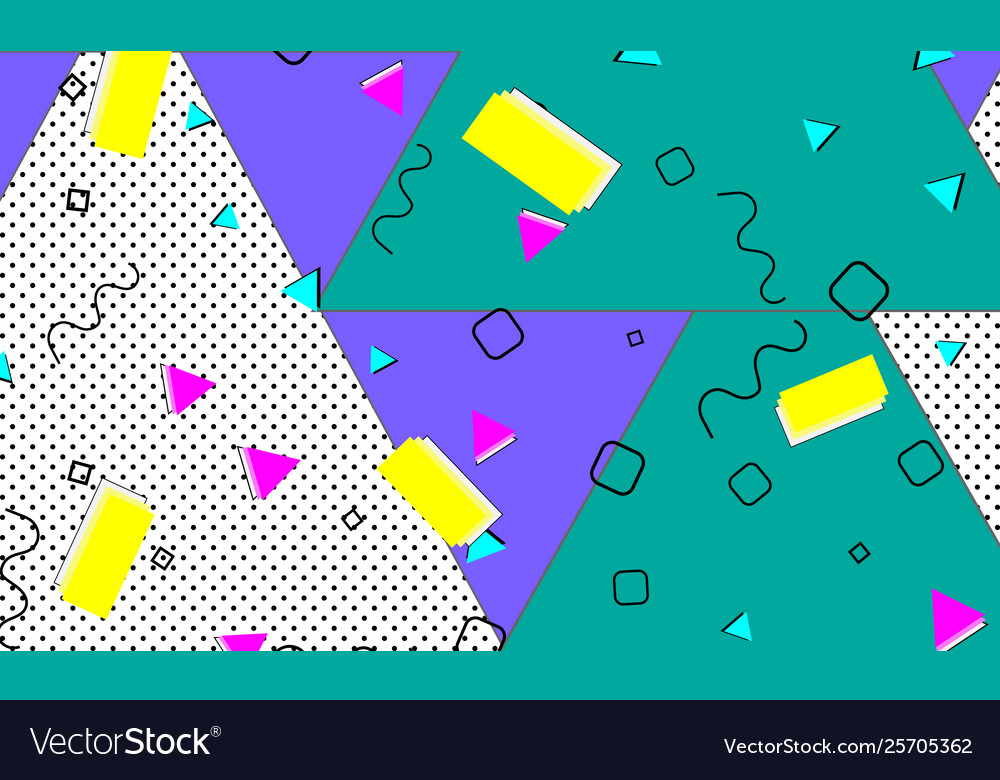 Pop art color background memphis pattern