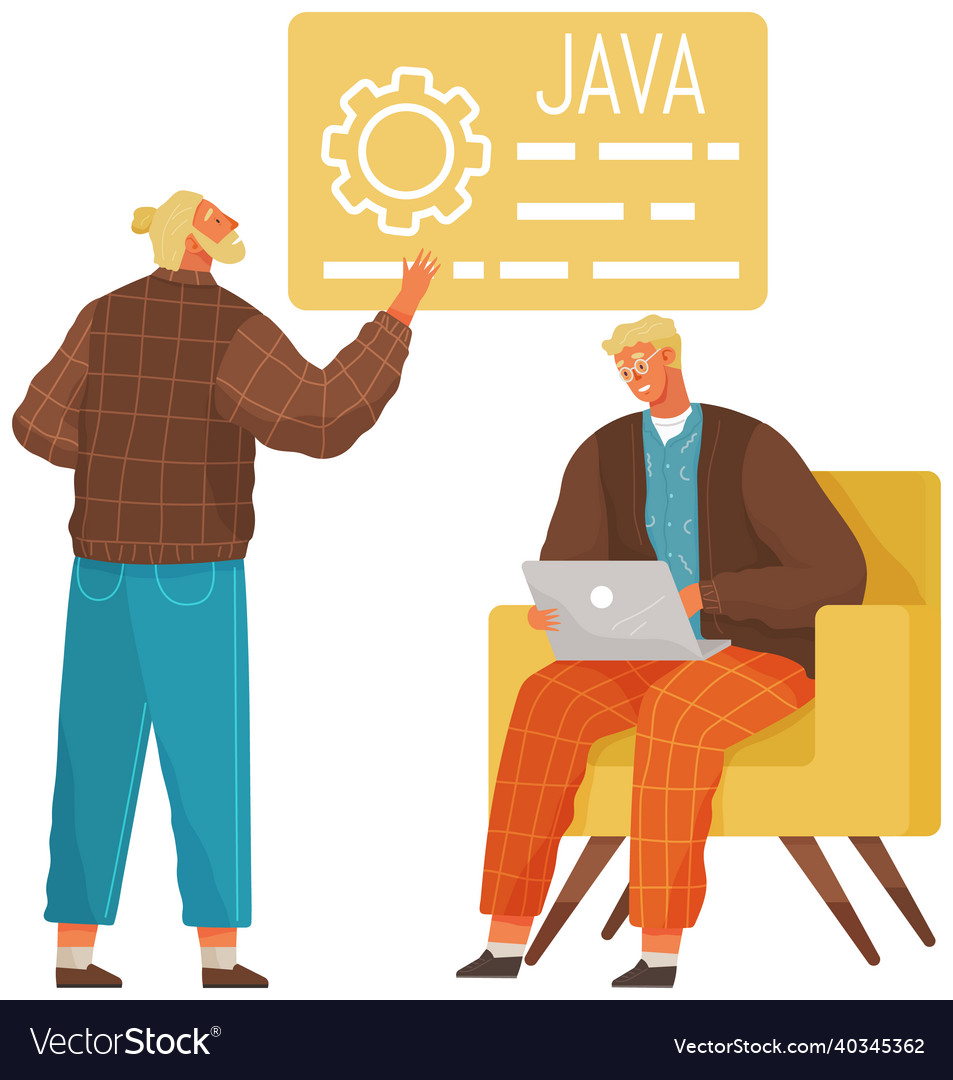 Programmer engineering and coding set vector image Programmer engineering and coding set