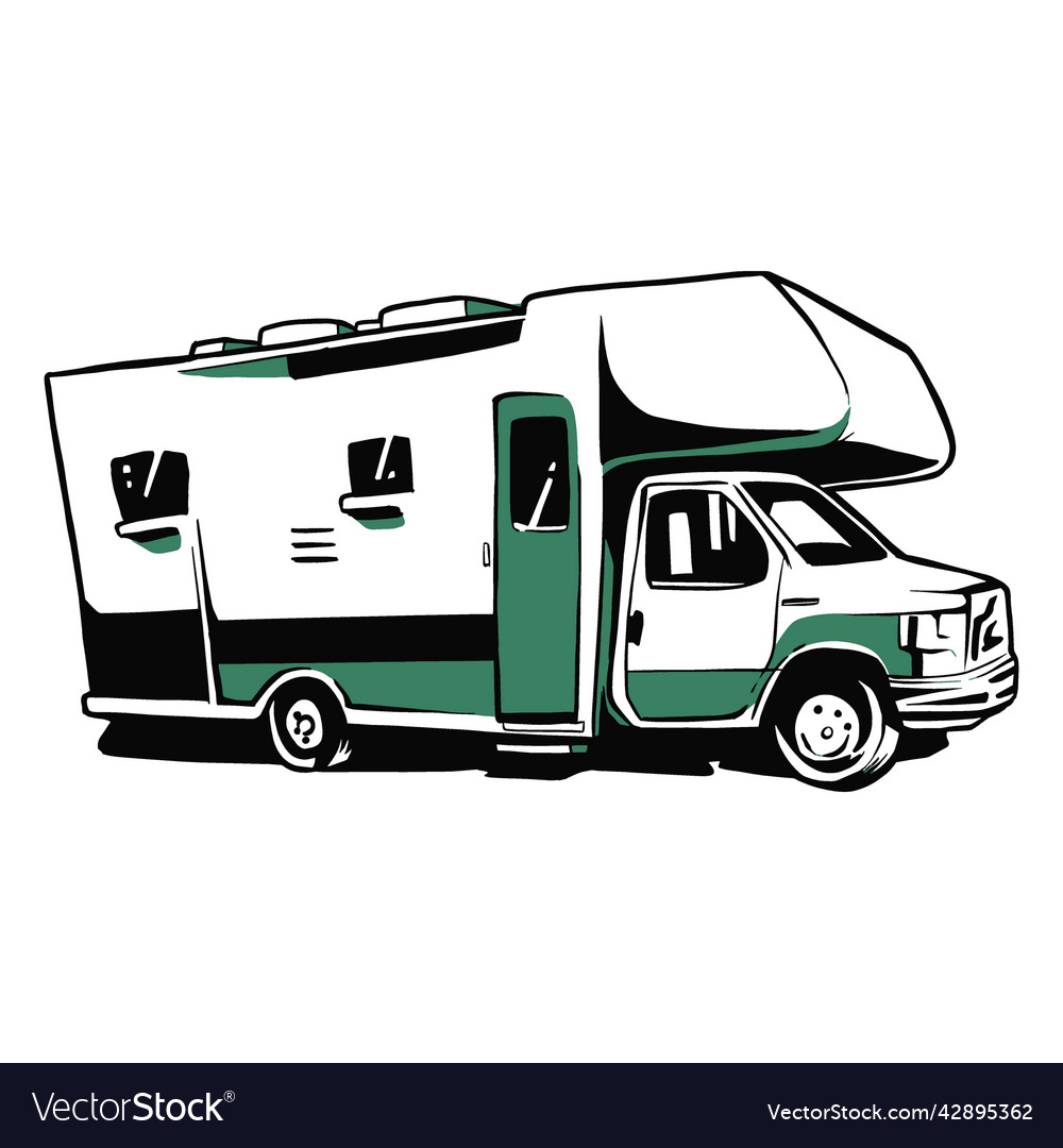 Rv Trailer High Quality Royalty Free Vector Image