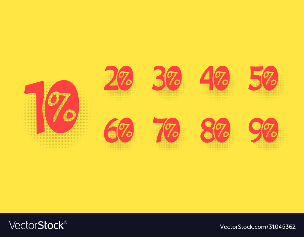 Sale set interest on yellow background discount