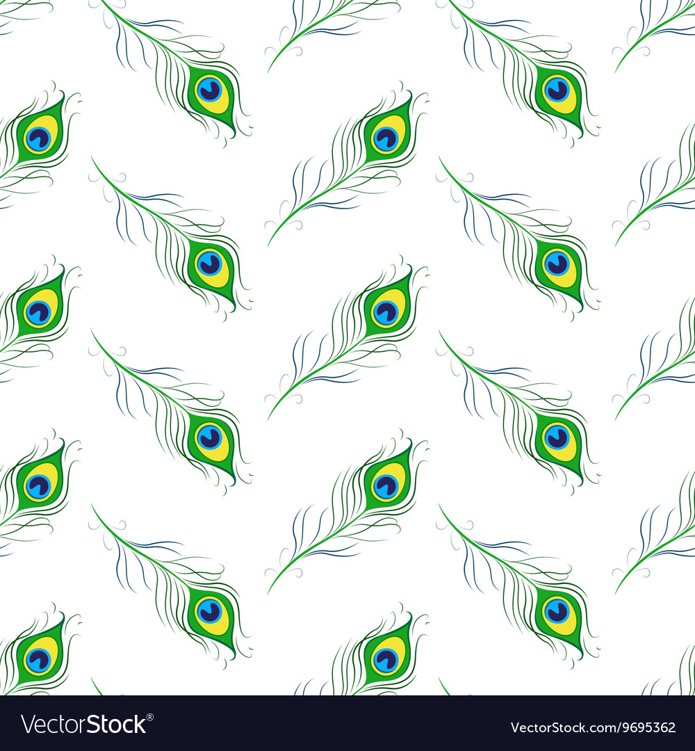 Seamless pattern with peacock feathers Royalty Free Vector