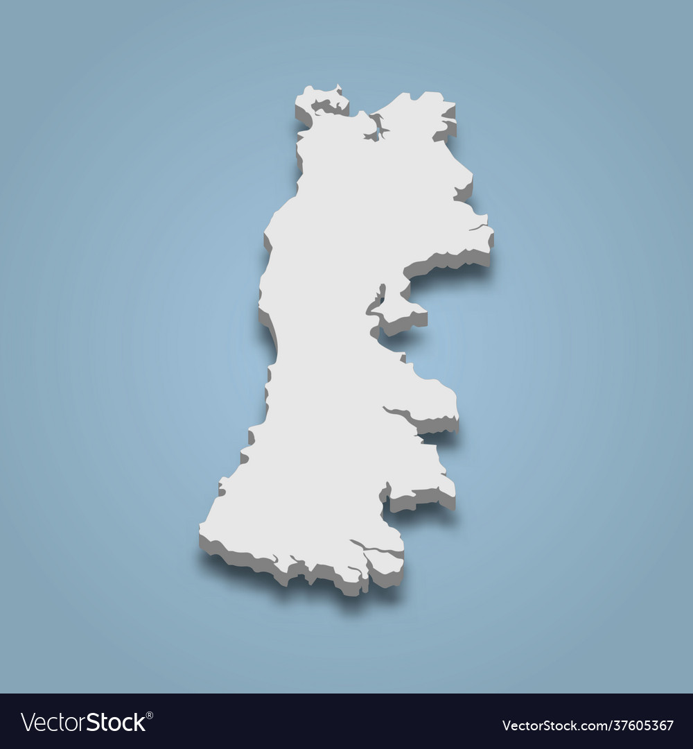 3d Isometric Map Chiloe Is An Island In Chile Vector Image