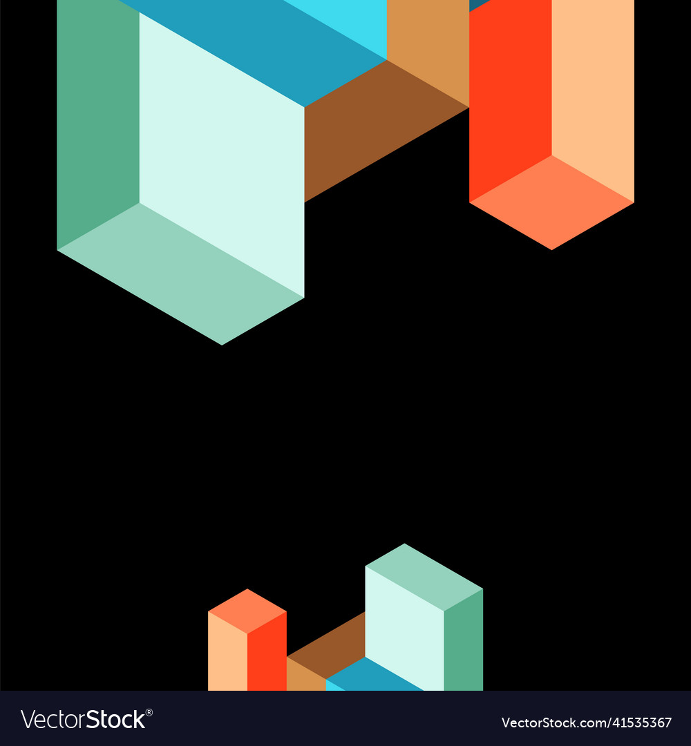 Abstract background 3d cubes cubic elements vector image Abstract background 3d cubes cubic elements